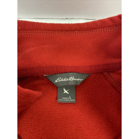 Eddie Bauer Women’s 1/4 Zip Fleece Pullover - Size Large - Red Outdoors Running - Picture 3 of 6